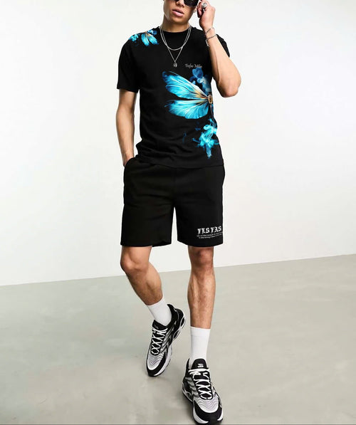 FesFas blue dragonfly-print | Bộ T-Shirt | Nam | Màu Đen