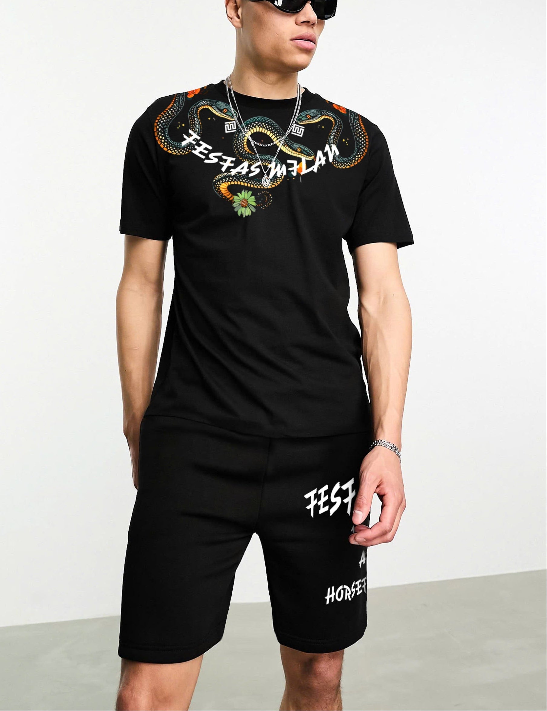 FesFas viper-print | Bộ T-Shirt | Nam | Màu Đen