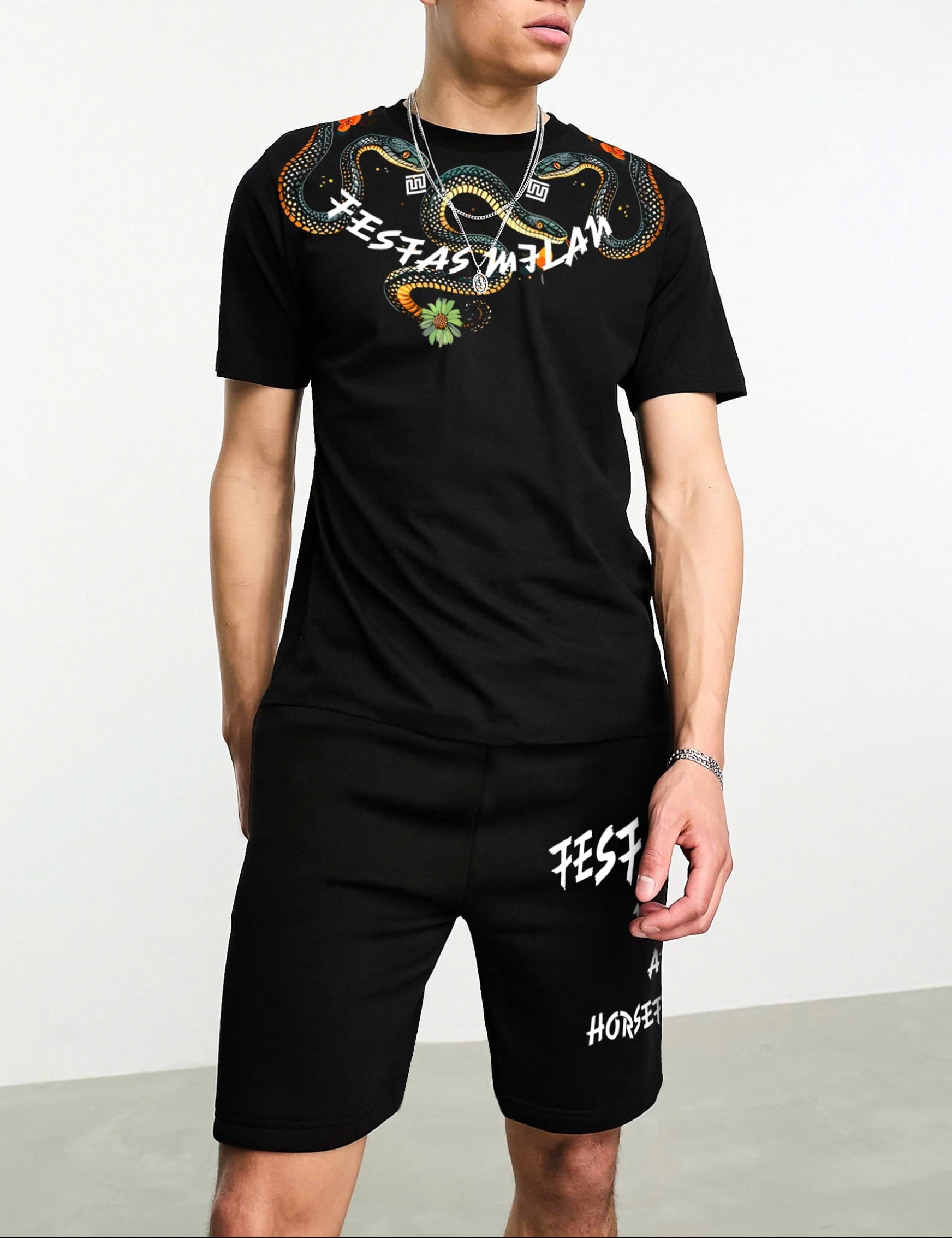 FesFas viper-print | Áo Thun | Nam | Màu Đen