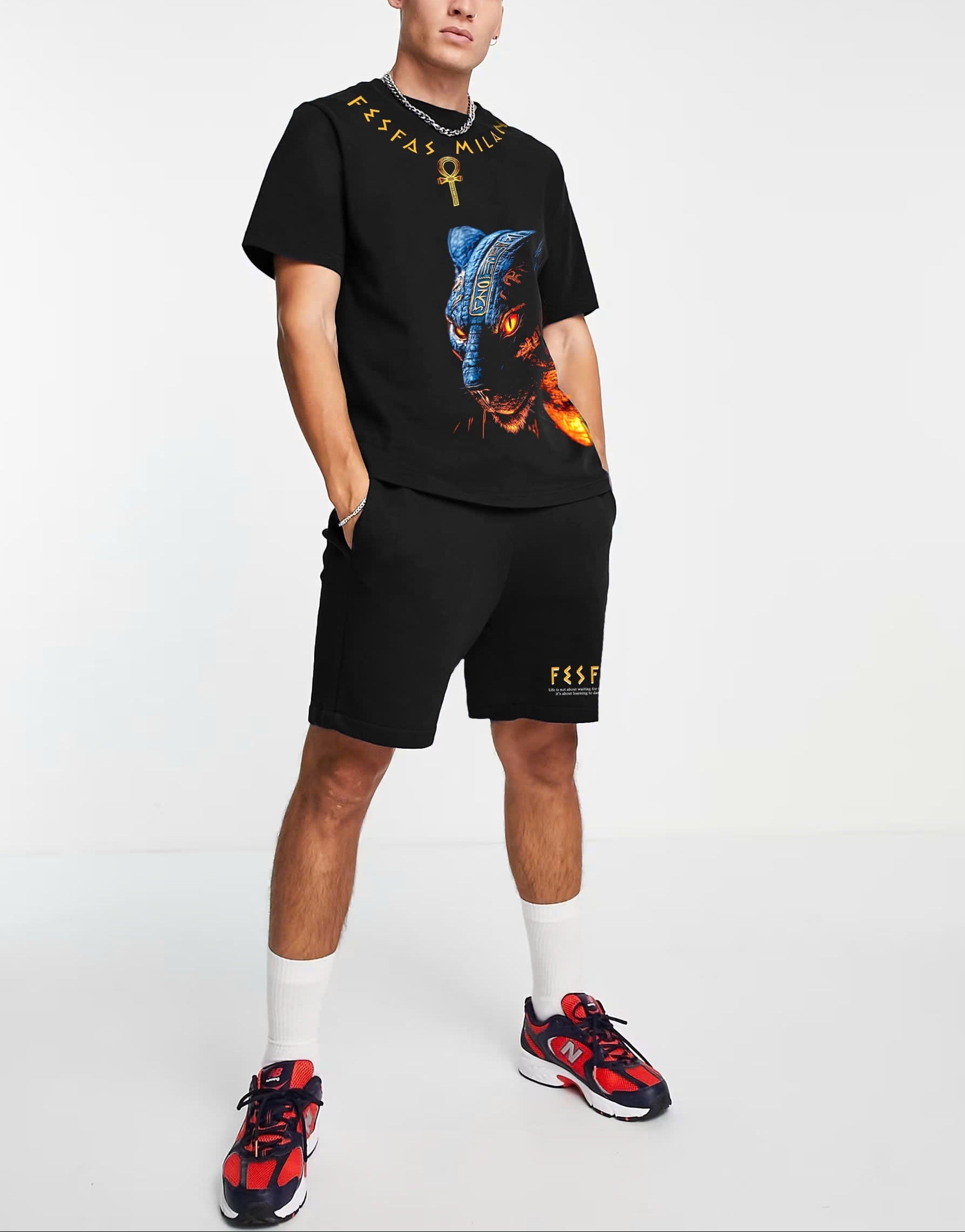 FesFas egypt panther-print | Bộ T-Shirt | Nam | Màu Đen