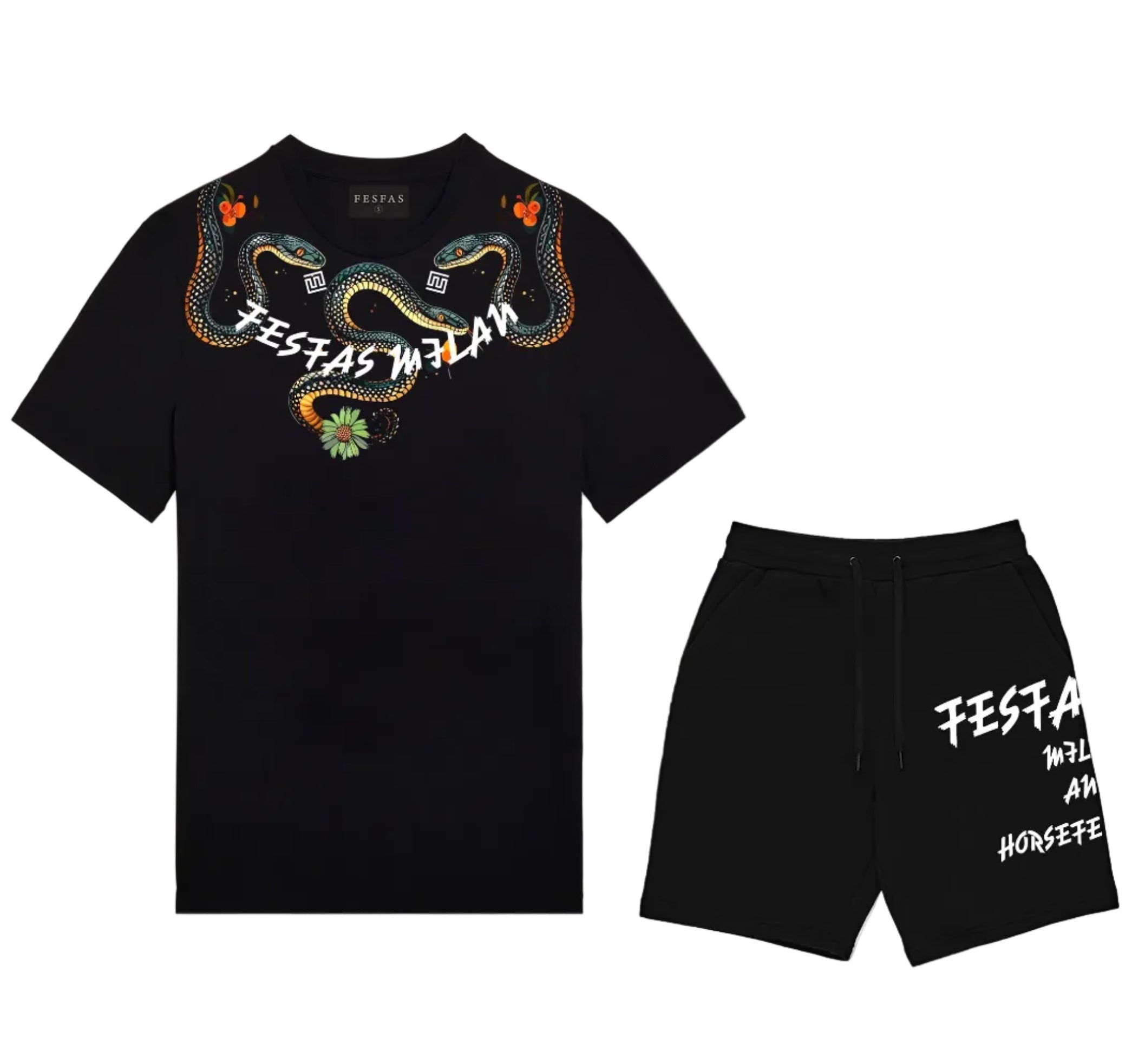 FesFas viper-print | Bộ T-Shirt | Nam | Màu Đen