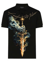 FesFas Sword-print | Áo Polo | Nam | Màu Đen
