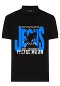 FesFas Jesus-print | Áo Polo | Nam | Màu Đen