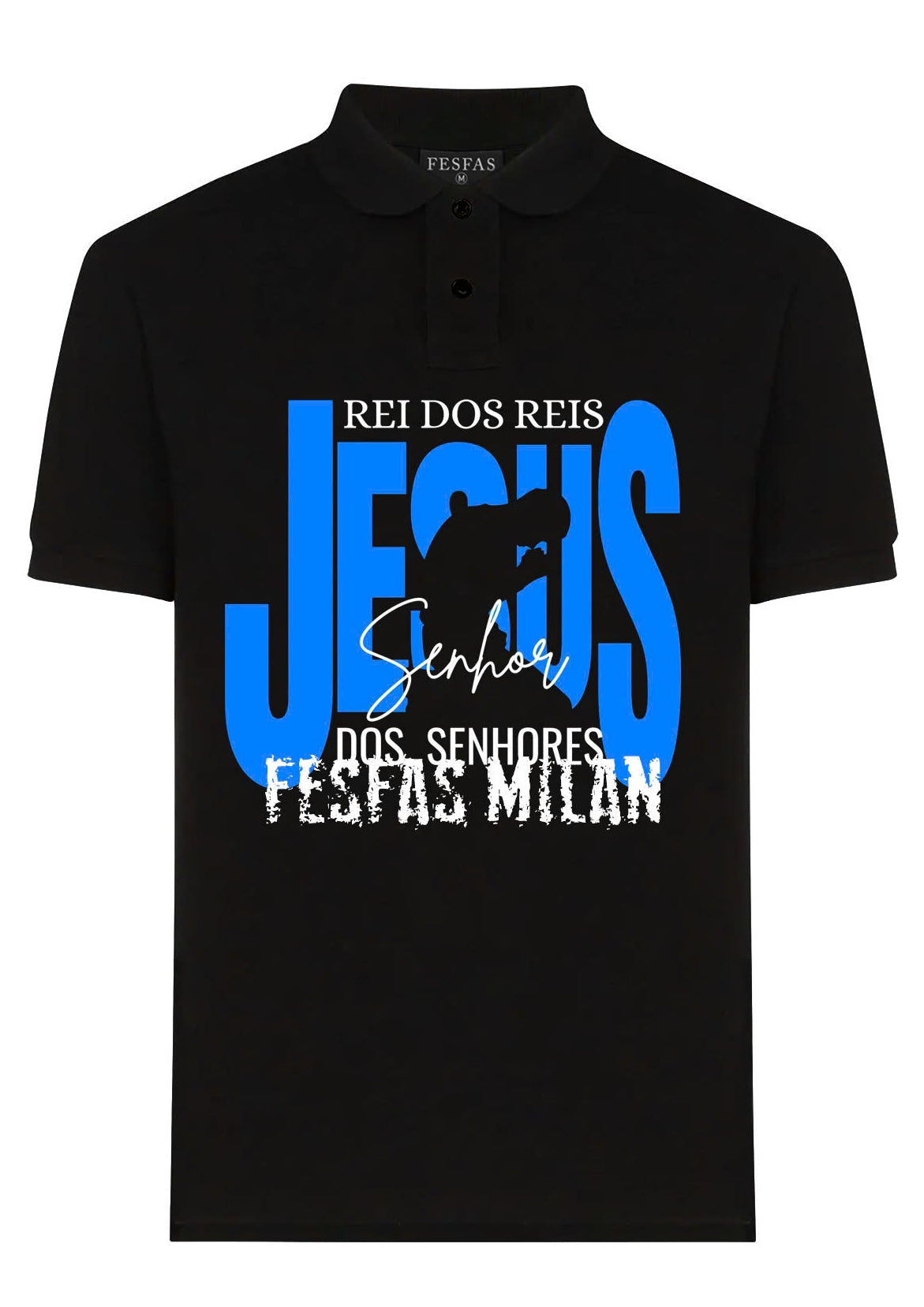 FesFas Jesus-print | Áo Polo | Nam | Màu Đen