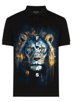 FesFas Lion-print | Áo Polo | Nam | Màu Đen
