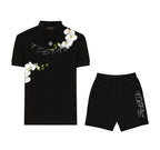 FesFas Floral-print | Áo Polo | Nam | Màu Đen