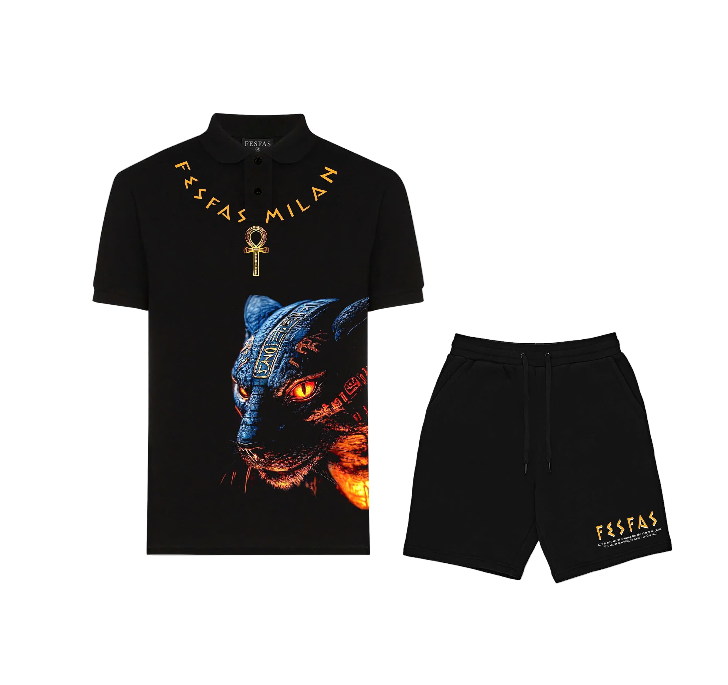 FesFas Panther-print | Áo Polo | Nam | Màu Đen