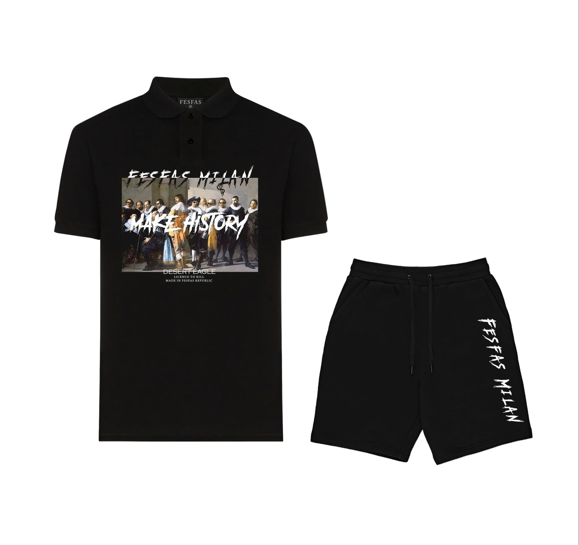 FesFas "Make History"-print | Áo Polo | Nam | Màu Đen