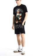 FesFas chill guy-print | Bộ T-Shirt | Nam | Màu Đen