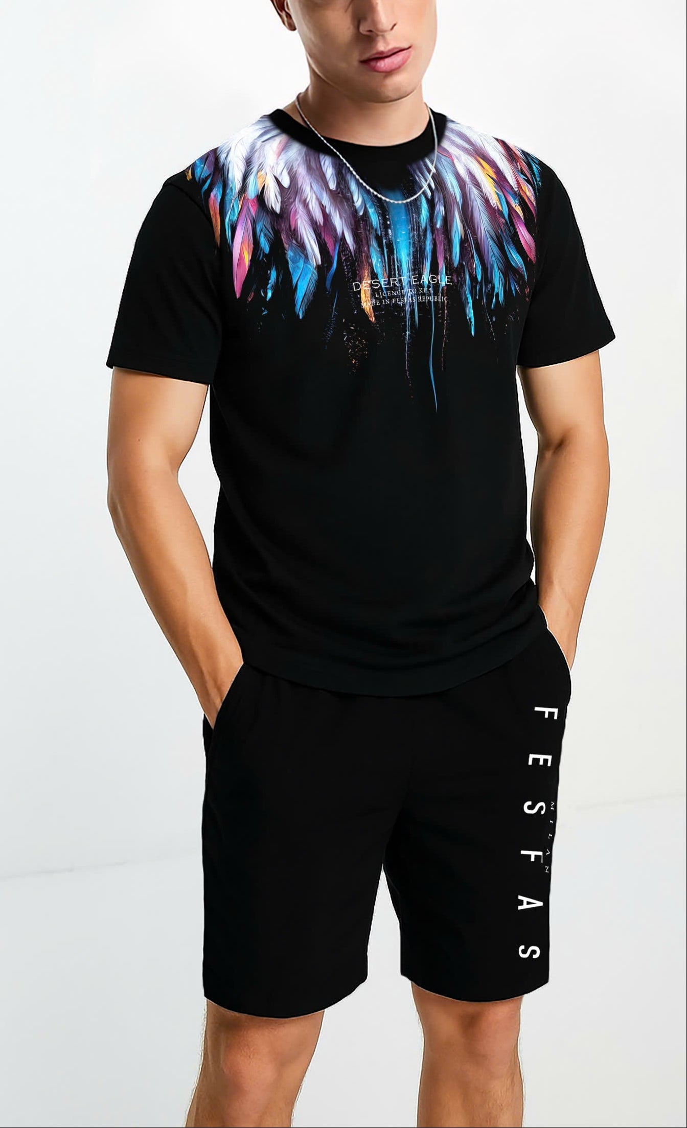 FesFas desert eagle-print | Bộ T-Shirt | Nam | Màu Đen