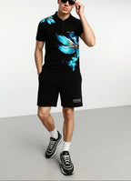 FesFas blue dragonfly-print | Bộ Polo | Nam | Màu Đen