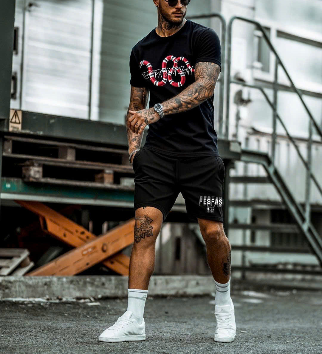 FesFas snake-print | Bộ T-Shirt | Nam | Màu Đen