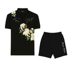FesFas Floral-print | Áo Polo | Nam | Màu Đen