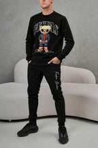 FesFas Bear-print Sweatshirt Set | Black | Men