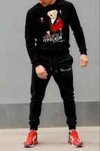 FesFas Bear-print Sweatshirt Set | Black | Men
