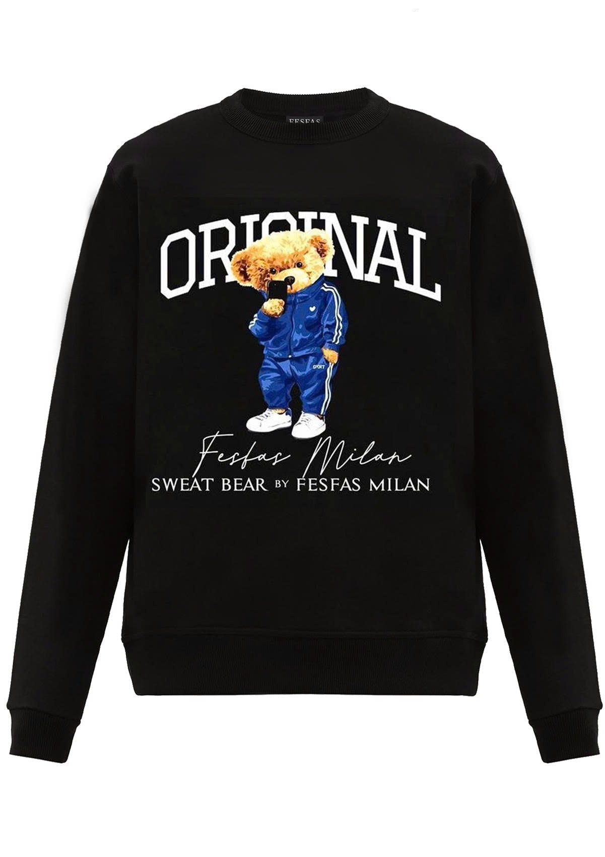 FesFas Bear-print Sweatshirt Set | Black | Men