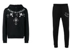 FesFas Cross-print Hoodie Set | Black | Men