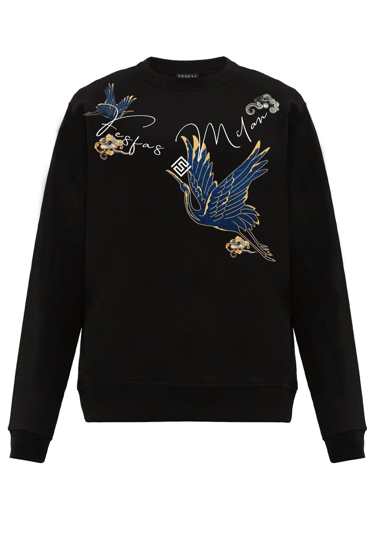 FesFas crane-print Sweatshirt | Black | Men