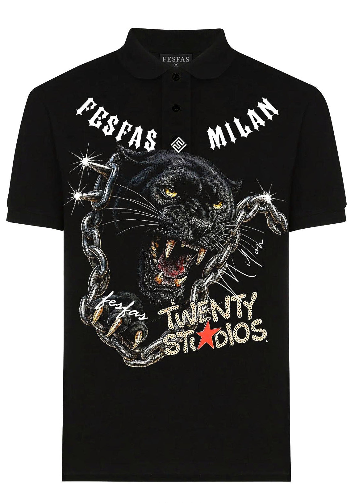 FesFas chains panther-print | Áo Polo | Nam | Màu Đen