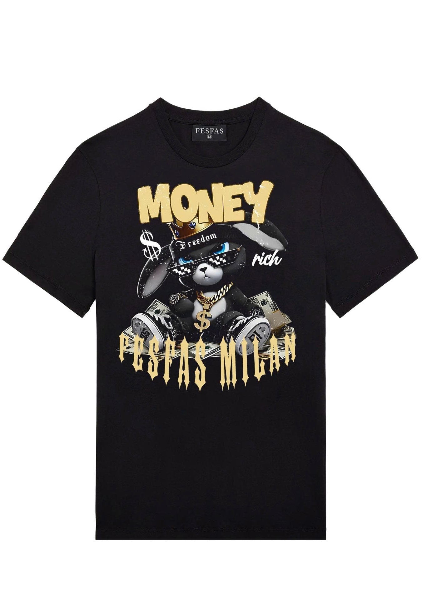 FesFas rabbit-print | Áo Thun | Nam | Màu Đen