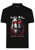 FesFas horses-print | Áo Polo | Nam | Màu Đen