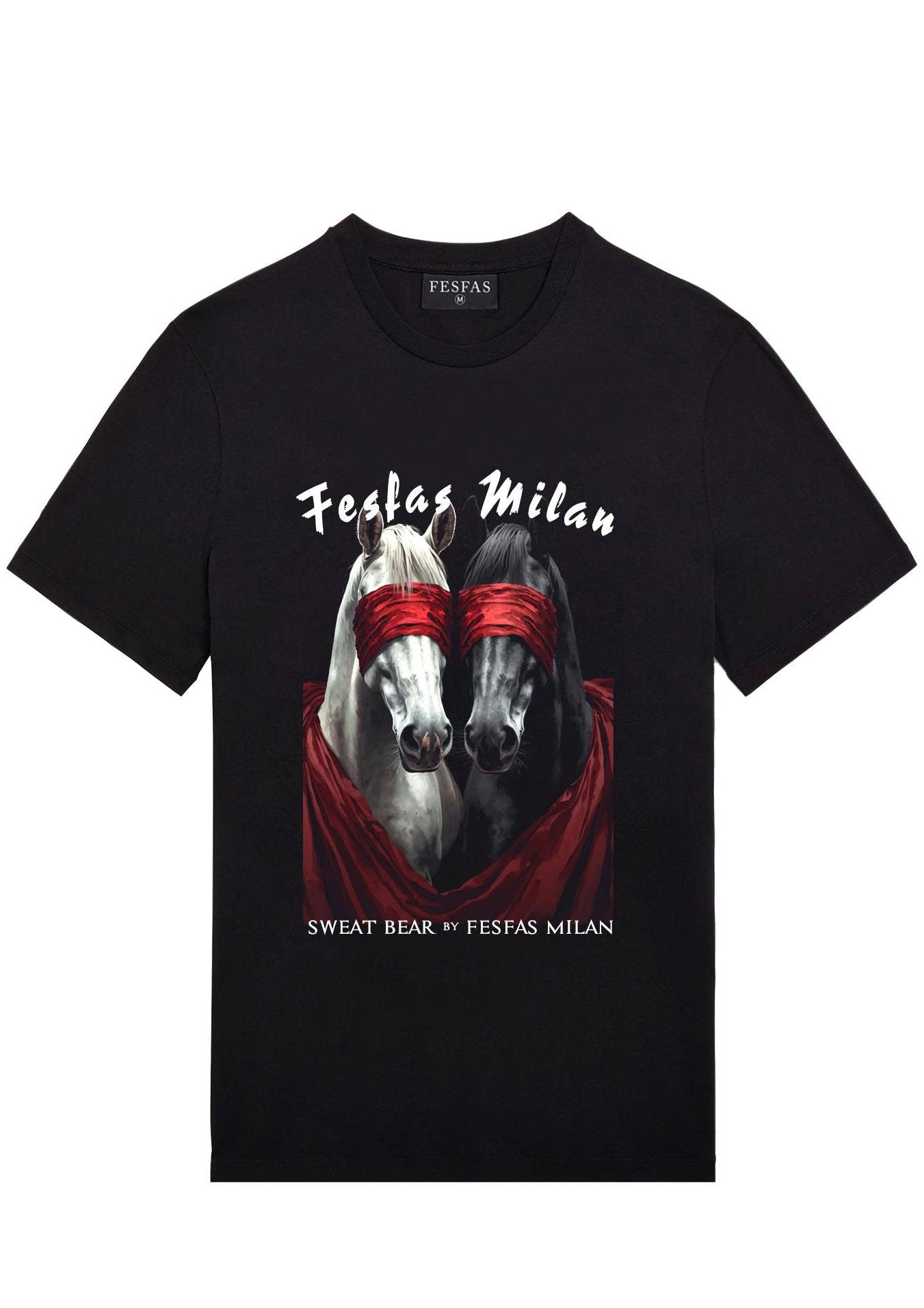 FesFas horses-print | Áo Thun | Nam | Màu Đen