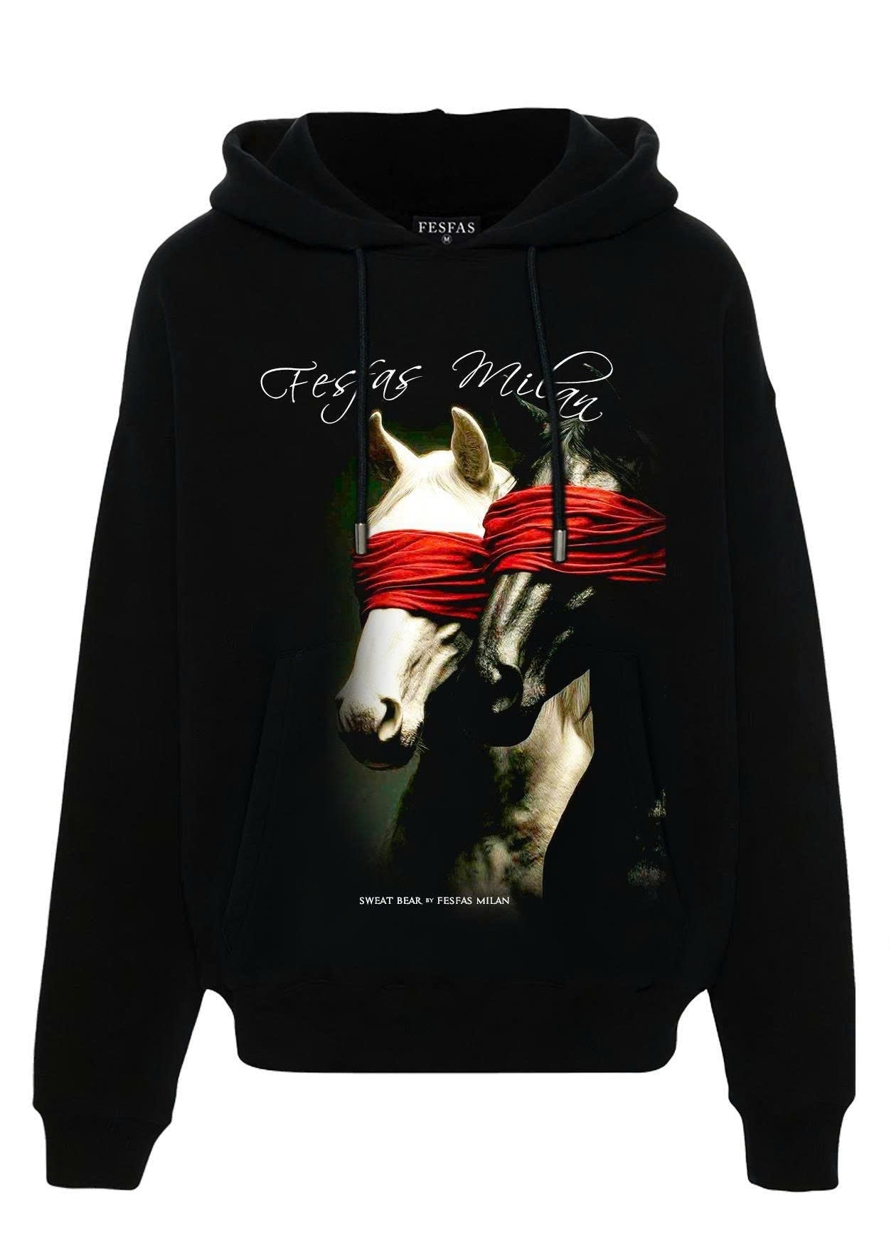 FesFas horse-print Hoodie | Black | Men