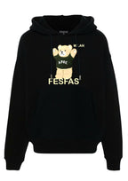 FesFas cute bear-print Hoodie | Black | Men
