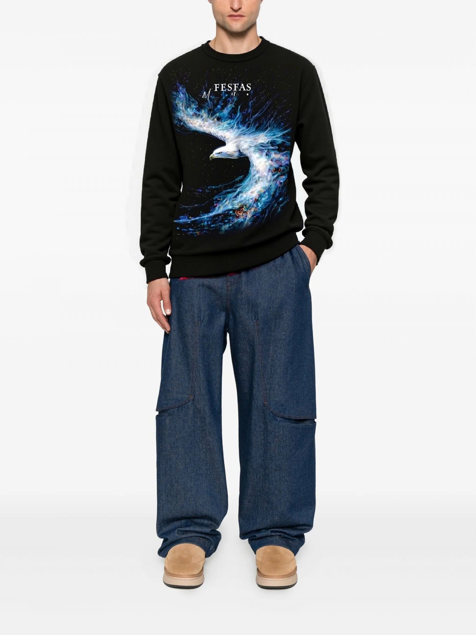FesFas Eagle-print Sweatshirt | Black | Men