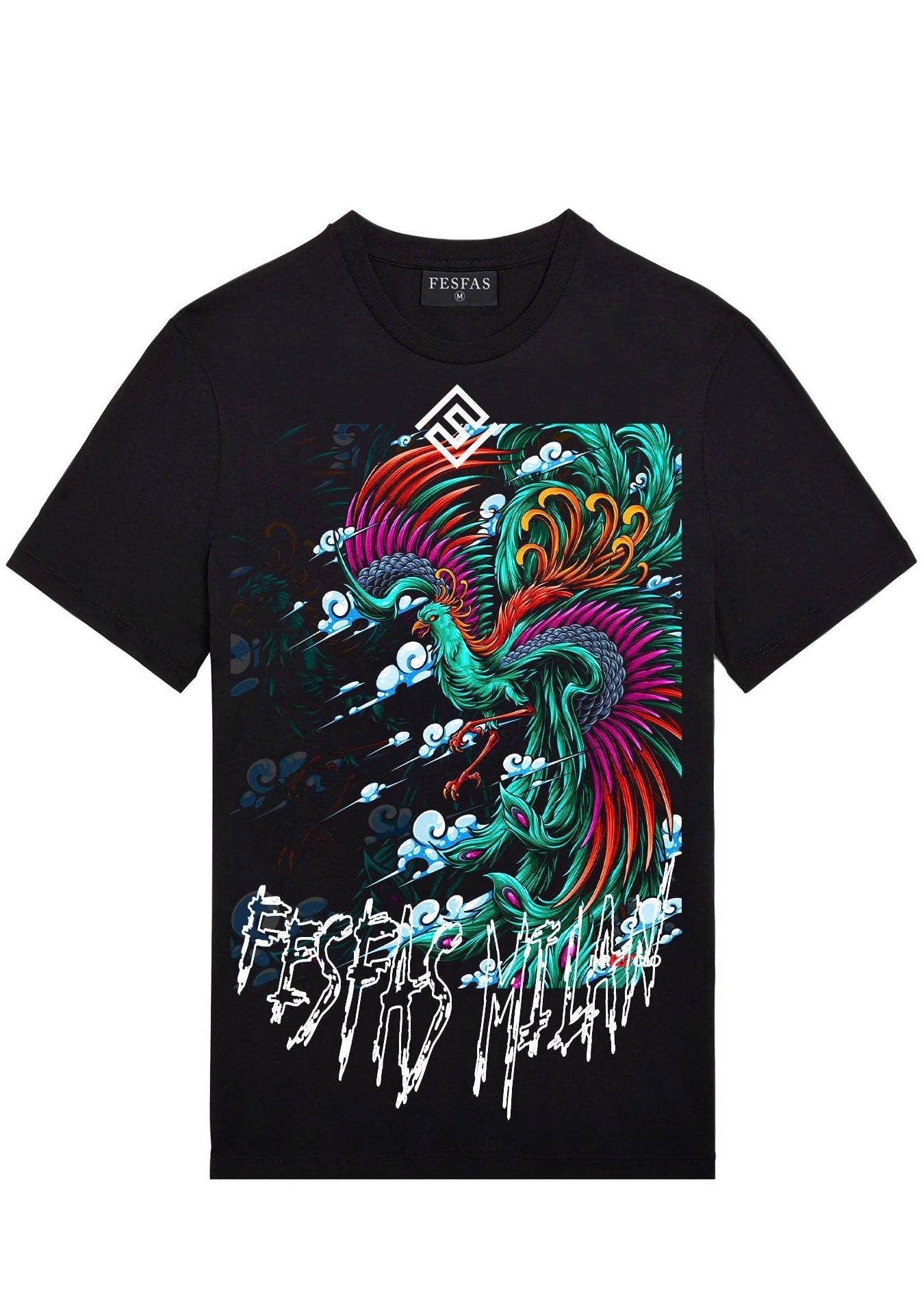 FesFas tattoos-print | Áo Thun | Nam | Màu Đen