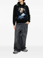 FesFas Angel-print Hoodie | Black | Men