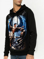 FesFas Angel-print Hoodie | Black | Men