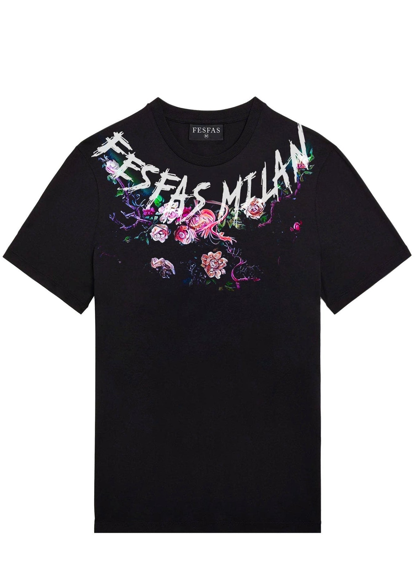 FesFas flowers-print | Áo Thun | Nam | Màu Đen