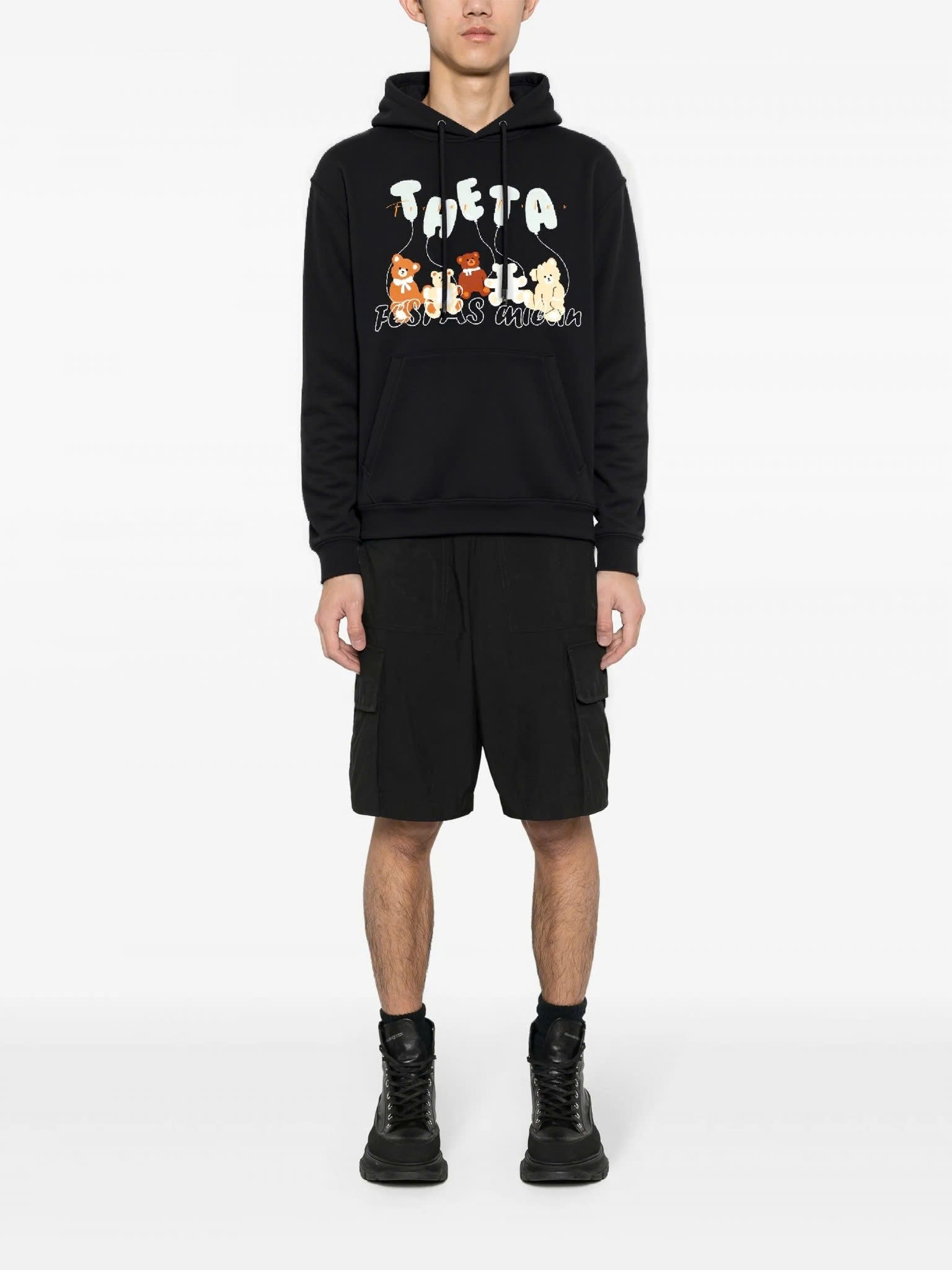 FesFas teddy bear-print Hoodie | Black | Men