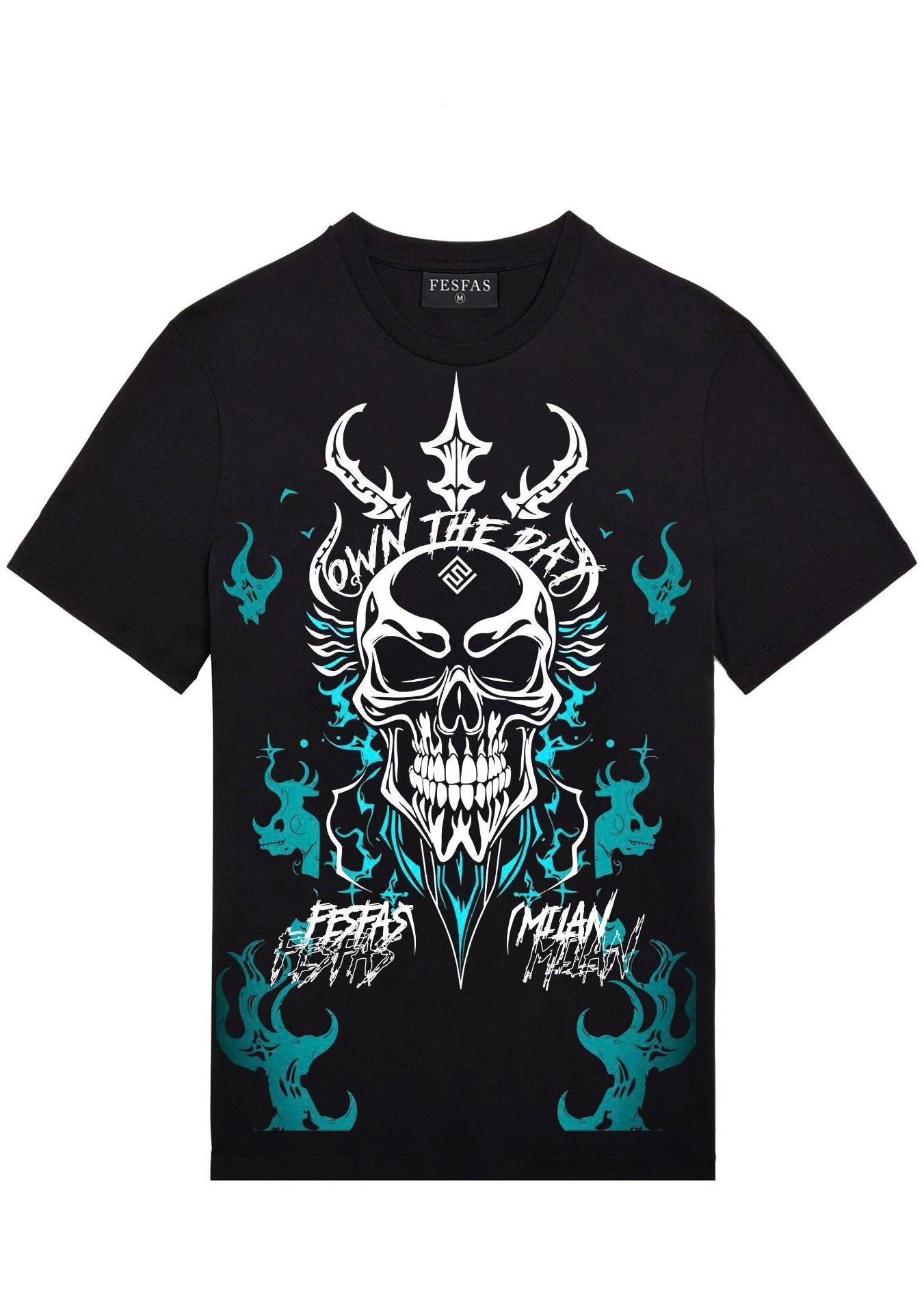 FesFas skull-print | Áo Thun | Nam | Màu Đen
