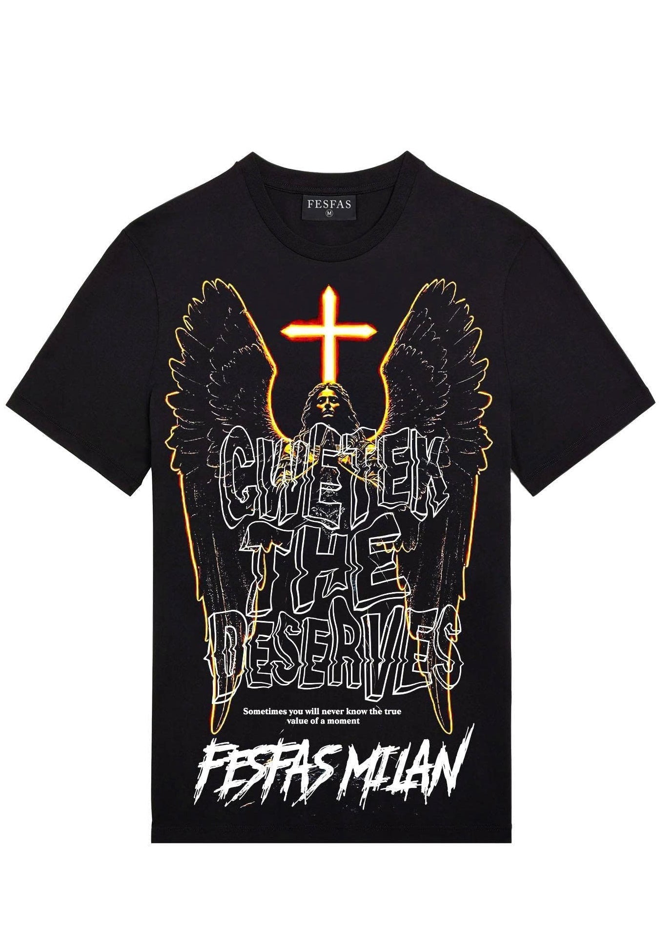 FesFas angel-print | Áo Thun | Nam | Màu Đen