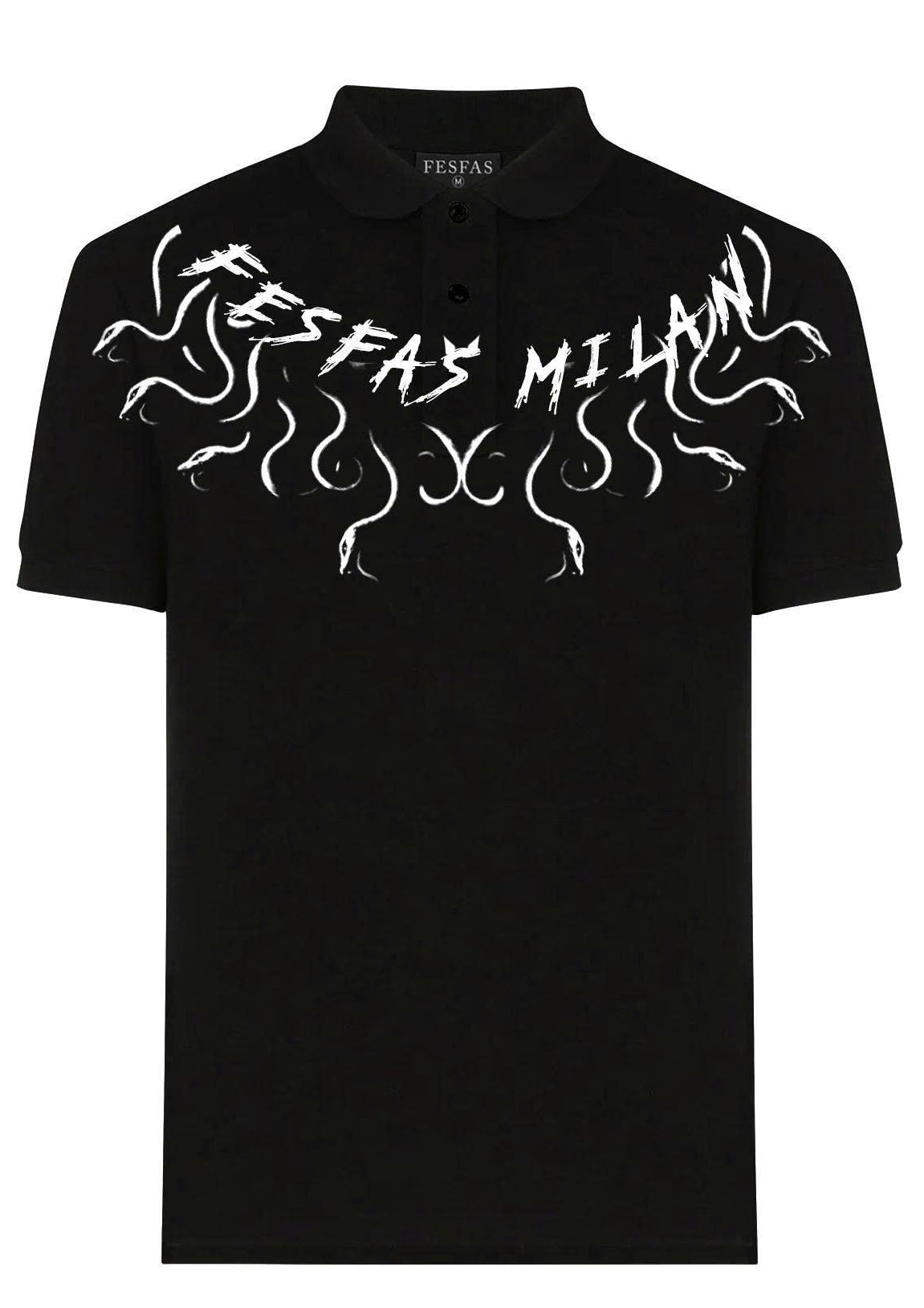 FesFas graphic-print | Áo Polo | Nam | Màu Đen