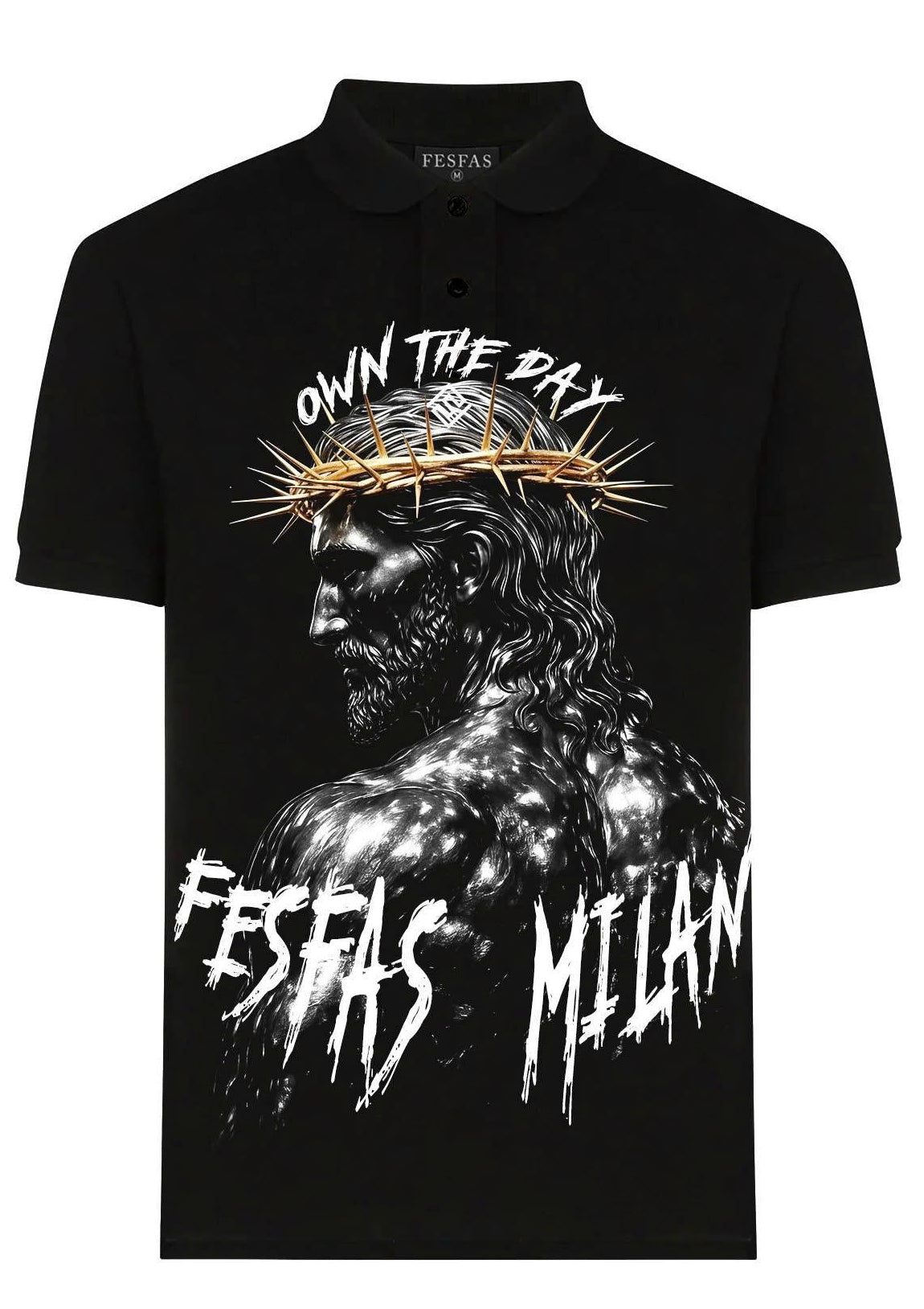 FesFas god-print | Áo Polo | Nam | Màu Đen