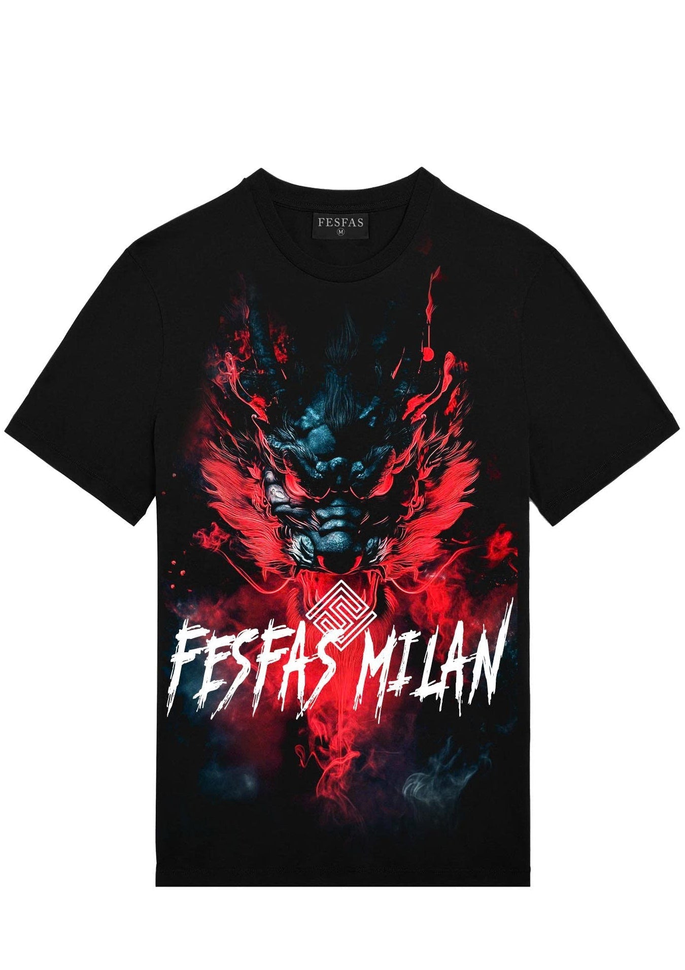 FesFas dark oni fusion-print | Áo Thun | Nam | Màu Đen