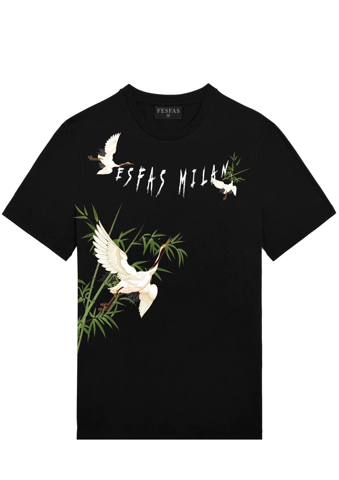 FesFas crane-print | Áo Thun | Nam | Màu Đen