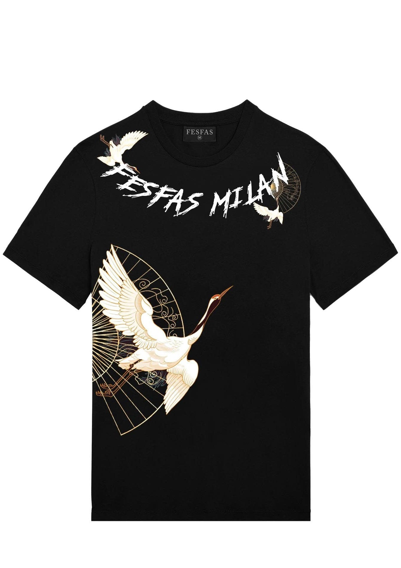 FesFas crane-print | Áo Thun | Nam | Màu Đen