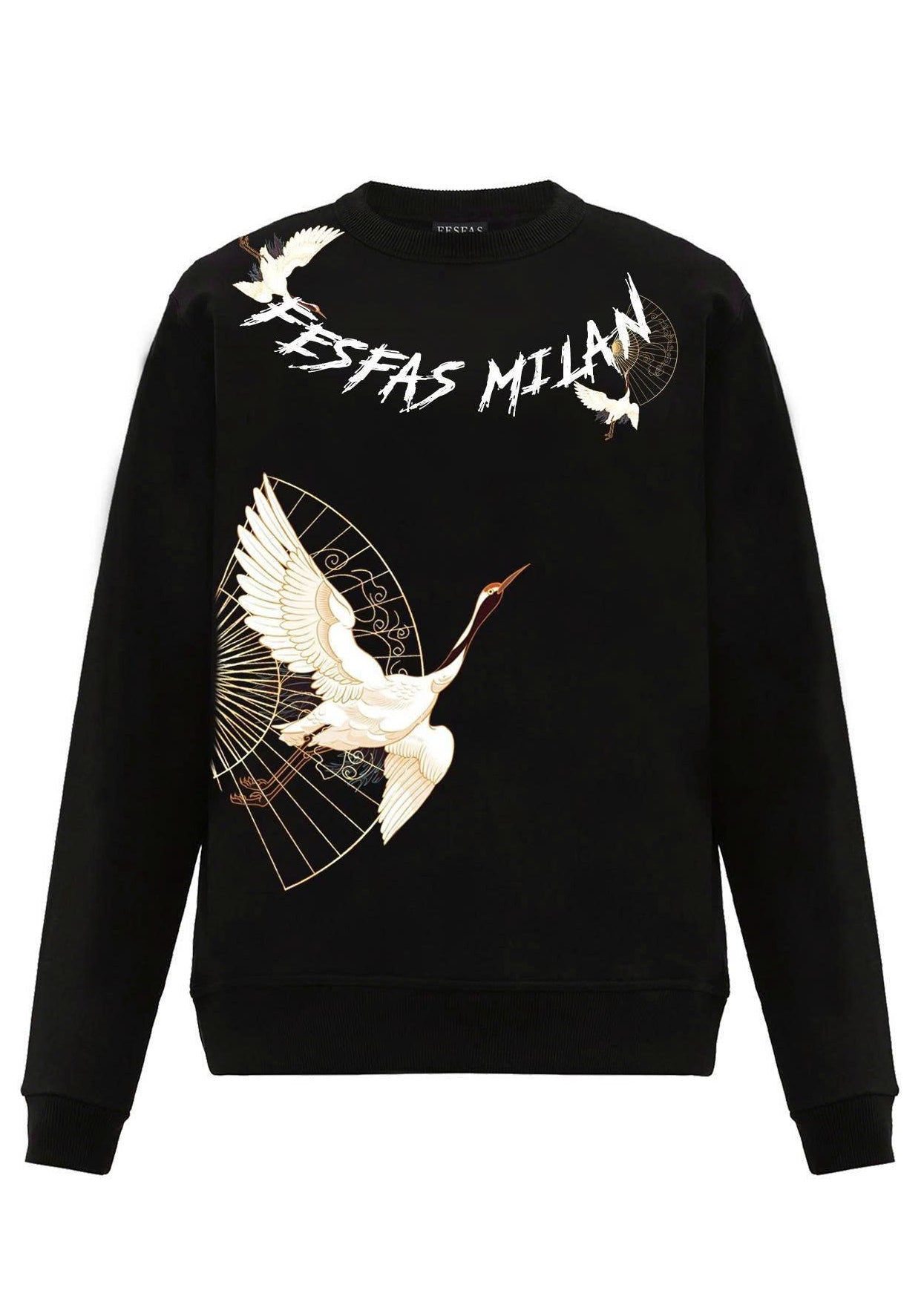 FesFas crane-print Sweatshirt | Black | Men