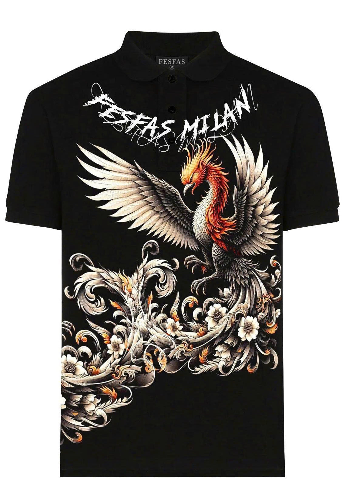 FesFas phoenix-print | Áo Polo | Nam | Màu Đen
