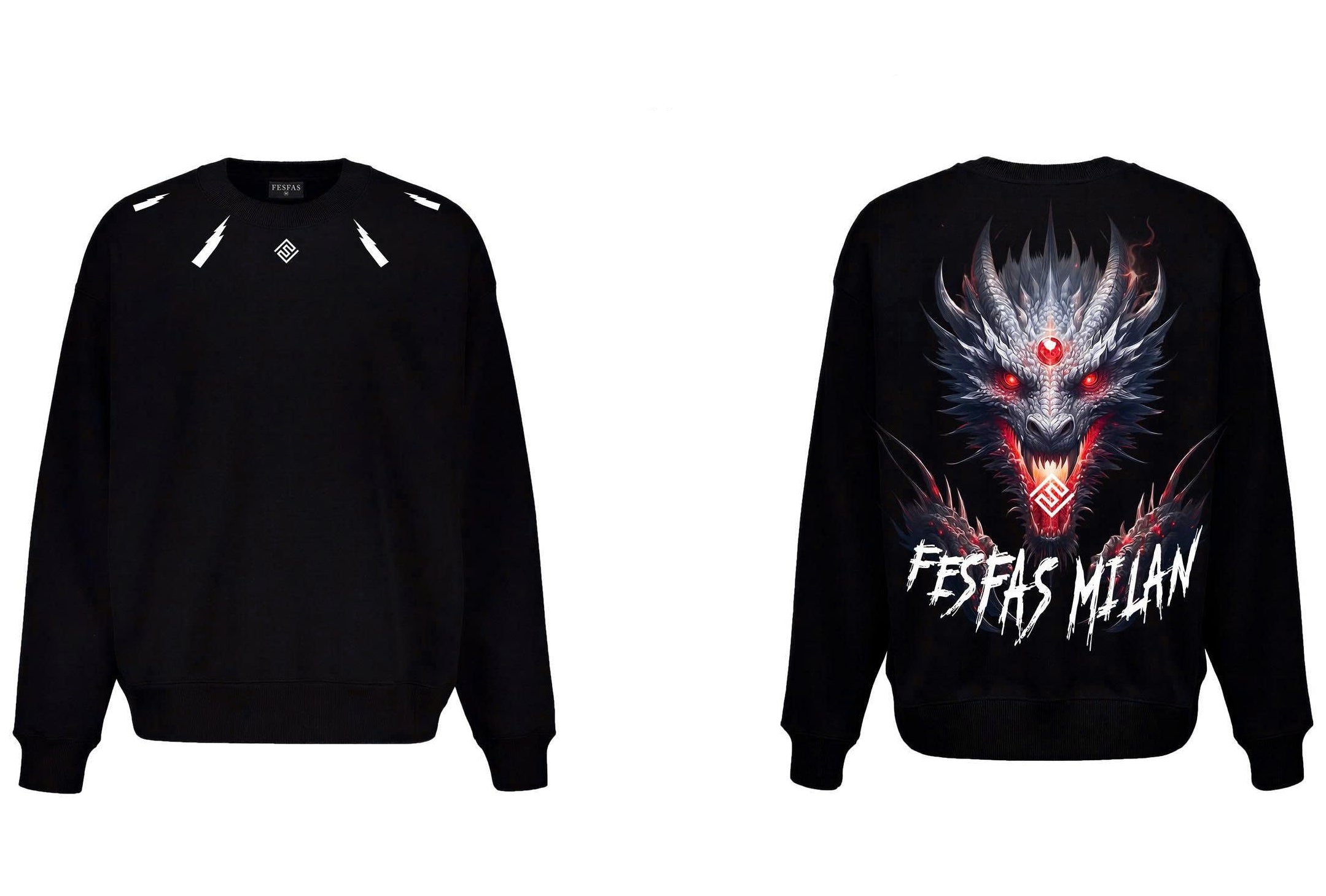 FesFas tattoos-print Sweatshirt | Black | Men