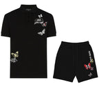 FesFas butterflies-print | Bộ Polo | Nam | Màu Đen