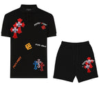 FesFas graphic-print | Bộ Polo | Nam | Màu Đen