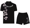 FesFas flowers-print | Bộ Polo | Nam | Màu Đen