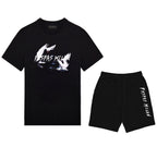 FesFas white crane-print | Bộ T-Shirt | Nam | Màu Đen