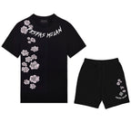 FesFas flowers-print | Bộ T-Shirt | Nam | Màu Đen