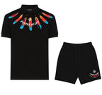 FesFas feathers-print | Bộ Polo | Nam | Màu Đen